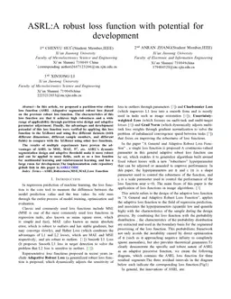 ASRL:A robust loss function with potential for development