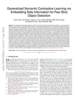 Generalized Semantic Contrastive Learning via Embedding Side Information for Few-Shot Object Detection