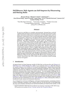 SkillWeaver: Web Agents can Self-Improve by Discovering and Honing Skills