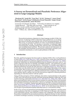 A Survey on Personalized and Pluralistic Preference Alignment in Large Language Models