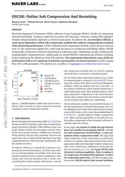 OSCAR: Online Soft Compression And Reranking