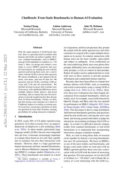 ChatBench: From Static Benchmarks to Human-AI Evaluation