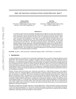 Are AI Agents interacting with Online Ads?