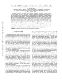 Secure Text Mail Encryption with Generative Adversarial Networks