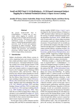 SemEval-2025 Task 5: LLMs4Subjects -- LLM-based Automated Subject Tagging for a National Technical Library's Open-Access Catalog