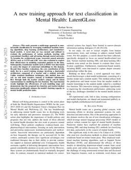 A new training approach for text classification in Mental Health: LatentGLoss