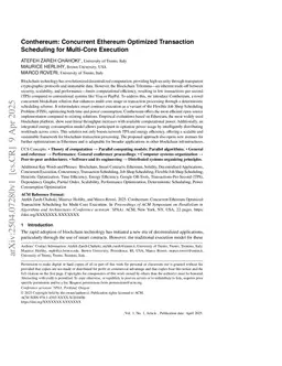 Conthereum: Concurrent Ethereum Optimized Transaction Scheduling for Multi-Core Execution
