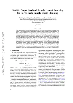 PROPEL: Supervised and Reinforcement Learning for Large-Scale Supply Chain Planning