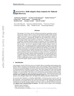 AgentAda: Skill-Adaptive Data Analytics for Tailored Insight Discovery