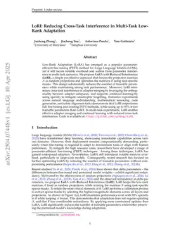 LoRI: Reducing Cross-Task Interference in Multi-Task Low-Rank Adaptation