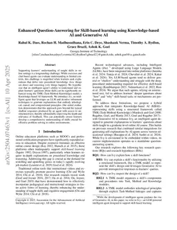 Enhanced Question-Answering for Skill-based learning using Knowledge-based AI and Generative AI