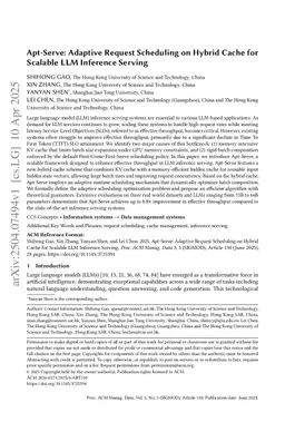 Apt-Serve: Adaptive Request Scheduling on Hybrid Cache for Scalable LLM Inference Serving