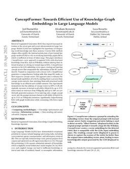 ConceptFormer: Towards Efficient Use of Knowledge-Graph Embeddings in Large Language Models