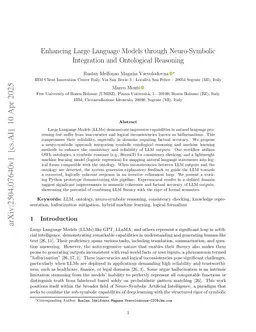 Enhancing Large Language Models through Neuro-Symbolic Integration and Ontological Reasoning