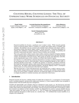 Counting Hours, Counting Losses: The Toll of Unpredictable Work Schedules on Financial Security