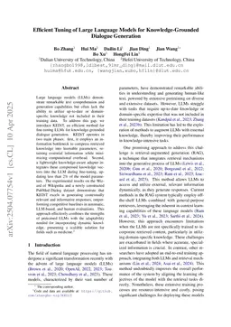 Efficient Tuning of Large Language Models for Knowledge-Grounded Dialogue Generation