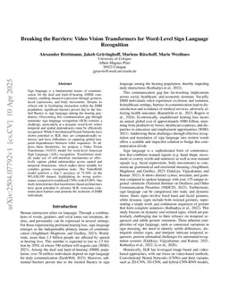 Breaking the Barriers: Video Vision Transformers for Word-Level Sign Language Recognition