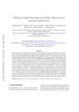 P2Object: Single Point Supervised Object Detection and Instance Segmentation