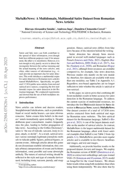 MuSaRoNews: A Multidomain, Multimodal Satire Dataset from Romanian News Articles