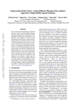 Empowering Global Voices: A Data-Efficient, Phoneme-Tone Adaptive Approach to High-Fidelity Speech Synthesis