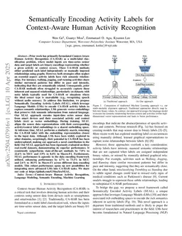 Semantically Encoding Activity Labels for Context-Aware Human Activity Recognition