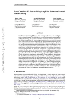 Echo Chamber: RL Post-training Amplifies Behaviors Learned in Pretraining