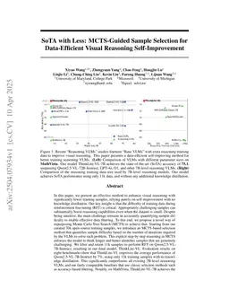 SoTA with Less: MCTS-Guided Sample Selection for Data-Efficient Visual Reasoning Self-Improvement