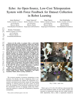 Echo: An Open-Source, Low-Cost Teleoperation System with Force Feedback for Dataset Collection in Robot Learning