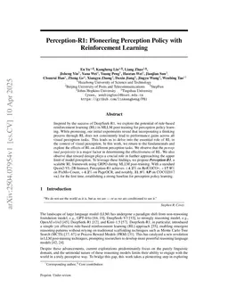 Perception-R1: Pioneering Perception Policy with Reinforcement Learning