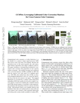CCMNet: Leveraging Calibrated Color Correction Matrices for Cross-Camera Color Constancy
