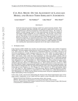 Cat, Rat, Meow: On the Alignment of Language Model and Human Term-Similarity Judgments