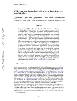 SEAL: Steerable Reasoning Calibration of Large Language Models for Free