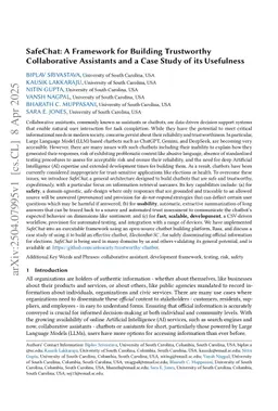 SafeChat: A Framework for Building Trustworthy Collaborative Assistants and a Case Study of its Usefulness