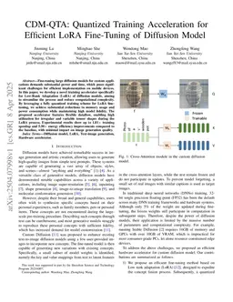 CDM-QTA: Quantized Training Acceleration for Efficient LoRA Fine-Tuning of Diffusion Model