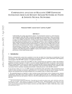Comparative analysis of Realistic EMF Exposure Estimation from Low Density Sensor Network by Finite & Infinite Neural Networks