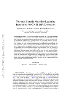 Towards Simple Machine Learning Baselines for GNSS RFI Detection