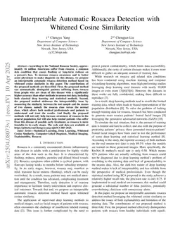 Interpretable Automatic Rosacea Detection with Whitened Cosine Similarity