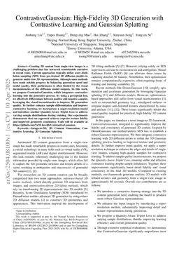 ContrastiveGaussian: High-Fidelity 3D Generation with Contrastive Learning and Gaussian Splatting