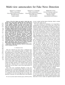 Multi-view autoencoders for Fake News Detection