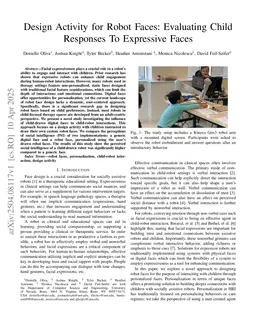 Design Activity for Robot Faces: Evaluating Child Responses To Expressive Faces