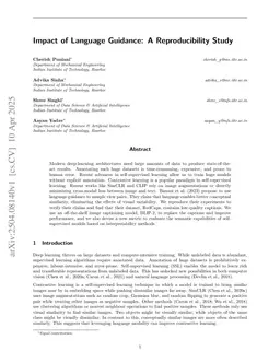 Impact of Language Guidance: A Reproducibility Study