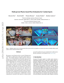 Multi-person Physics-based Pose Estimation for Combat Sports