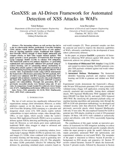 GenXSS: an AI-Driven Framework for Automated Detection of XSS Attacks in WAFs