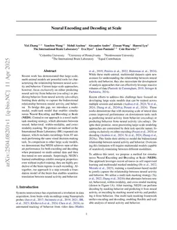 Neural Encoding and Decoding at Scale