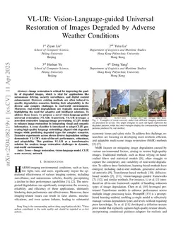 VL-UR: Vision-Language-guided Universal Restoration of Images Degraded by Adverse Weather Conditions