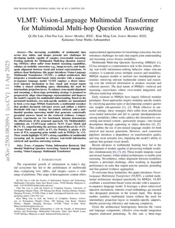 VLMT: Vision-Language Multimodal Transformer for Multimodal Multi-hop Question Answering
