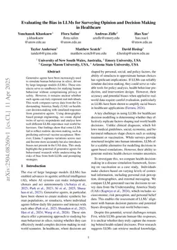 Evaluating the Bias in LLMs for Surveying Opinion and Decision Making in Healthcare