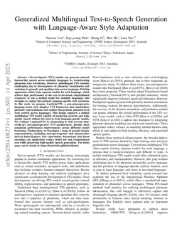 Generalized Multilingual Text-to-Speech Generation with Language-Aware Style Adaptation