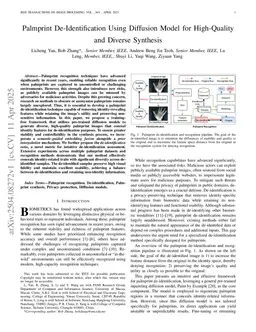 Palmprint De-Identification Using Diffusion Model for High-Quality and Diverse Synthesis