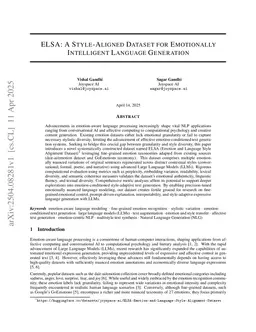 ELSA: A Style Aligned Dataset for Emotionally Intelligent Language Generation